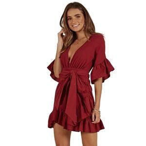 jessell mini dress long sleeve cowl corset dress JESSELL MINI DRESS